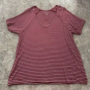American Eagle Outfitters Red and White Striped Tee